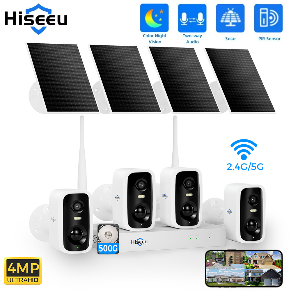 Home Security Monitoring System - Hiseeu 10CH NVR 4MP WiFi Telecamera