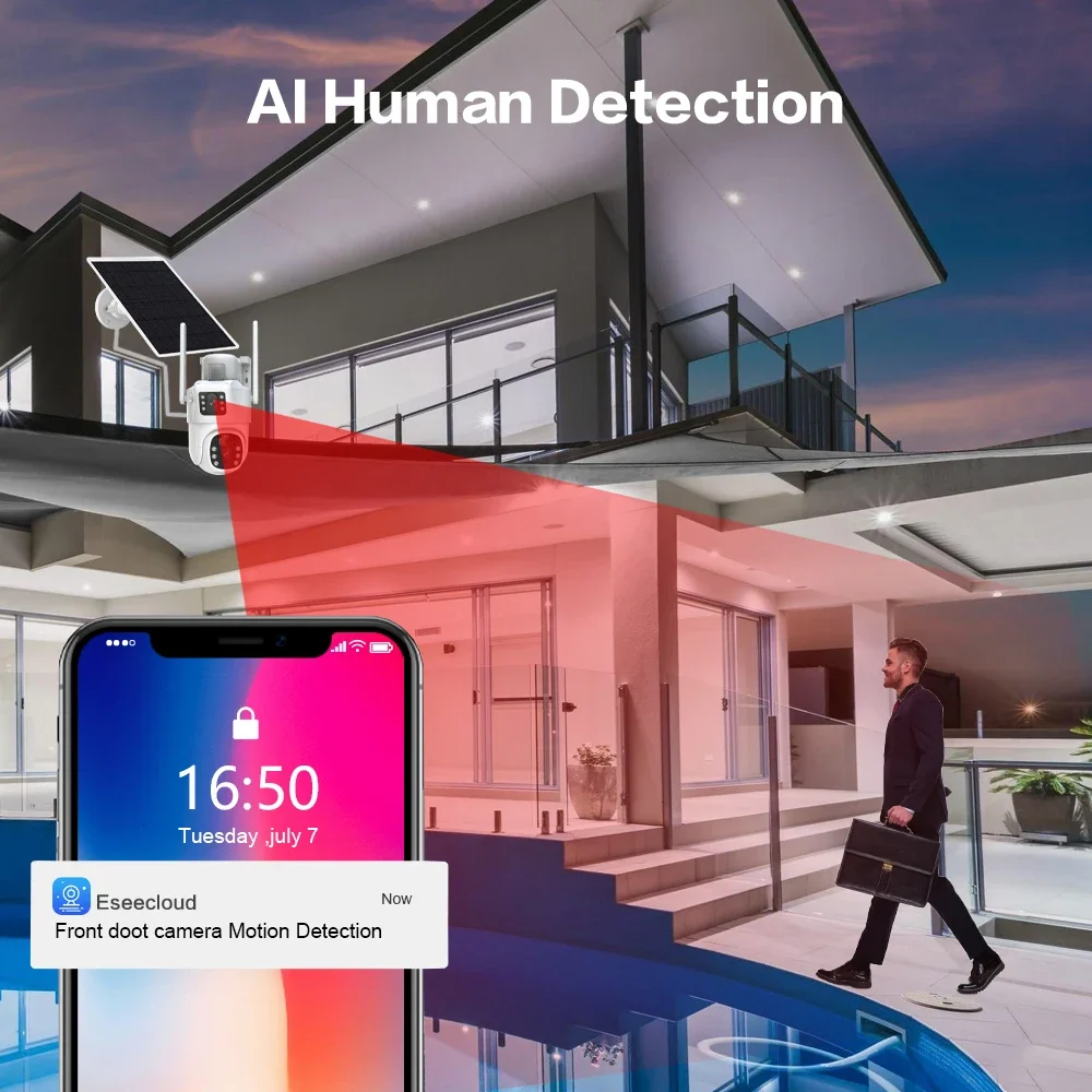 4K 8MP Dual Lens Wifi Solar CC - Home Security Monitoring System recensione e prezzo